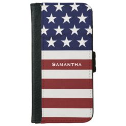 American USA Flag Patriotic July 4th Custom iPhone 6/6s Wallet Case