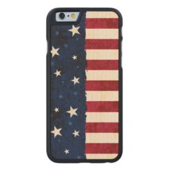 Americana Folk Stars & Stripes Patriotic Carved Maple iPhone 6 Slim Case
