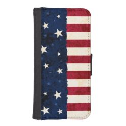 Americana Folk Stars & Stripes Patriotic iPhone SE/5/5s Wallet