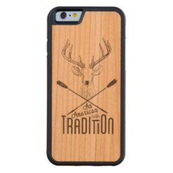 An American Tradition: Deer Head Wood Bow Hunting Carved Cherry iPhone 6 Bumper Case