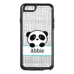 Aqua Black Panda Bear Personalized Animal Kids OtterBox iPhone 6/6s Case