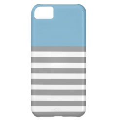 Aqua & Grey Strips 5 5s Cases