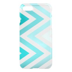 Aqua Ombre Zigzags iPhone 7 Case