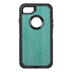 Aquamarine Bamboo Wood Grain Look OtterBox Defender iPhone 7 Case