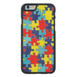 Autism Awareness-Puzzle by Shirley Taylor Carved Maple iPhone 6 Slim Case