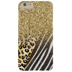 Awesome girly trendy gold leopard and zebra barely there iPhone 6 plus case