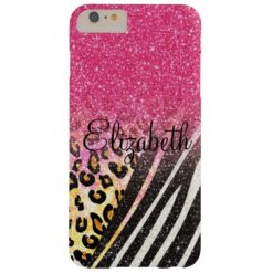 Awesome girly trendy leopard print zebra stripes barely there iPhone 6 plus case