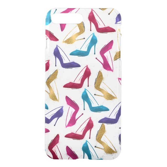 Awesome modern watercolor girly high heel shoes iPhone 7 plus case