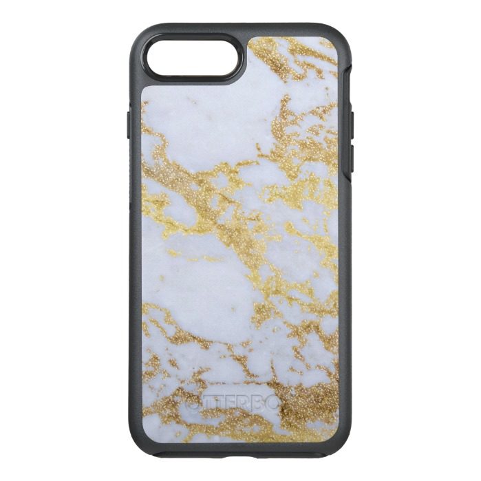 Awesome trendy modern faux gold glitter marble OtterBox symmetry iPhone 7 plus case