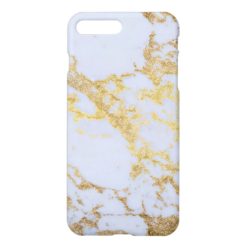 Awesome trendy modern faux gold glitter marble iPhone 7 plus case