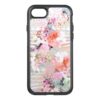 Aztec pink teal watercolor chic floral pattern OtterBox symmetry iPhone 7 case