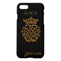 Bach seal Gold on Black personalized matte iPhone 7 Case