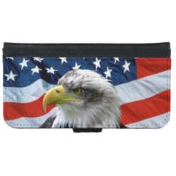 Bald Eagle American Flag iPhone 6 Wallet Case
