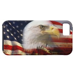 Bald Eagle Head and American Flag iPhone SE/5/5s Case