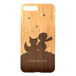 Bamboo Look & Engraved Little Prince with Fox iPhone 7 Plus Case