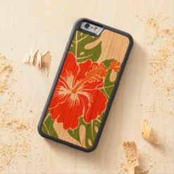 Banzai Beach Hawaiian Hibiscus Floral Carved Cherry iPhone 6 Bumper