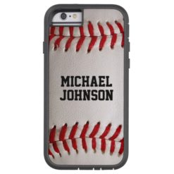 Baseball Sports Texture with Personalized Name Tough Xtreme iPhone 6 Case