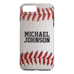 Baseball Sports Texture with Personalized Name iPhone 7 Plus Case