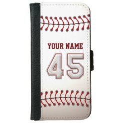 Baseball with Customizable Name Number 45 iPhone 6/6s Wallet Case
