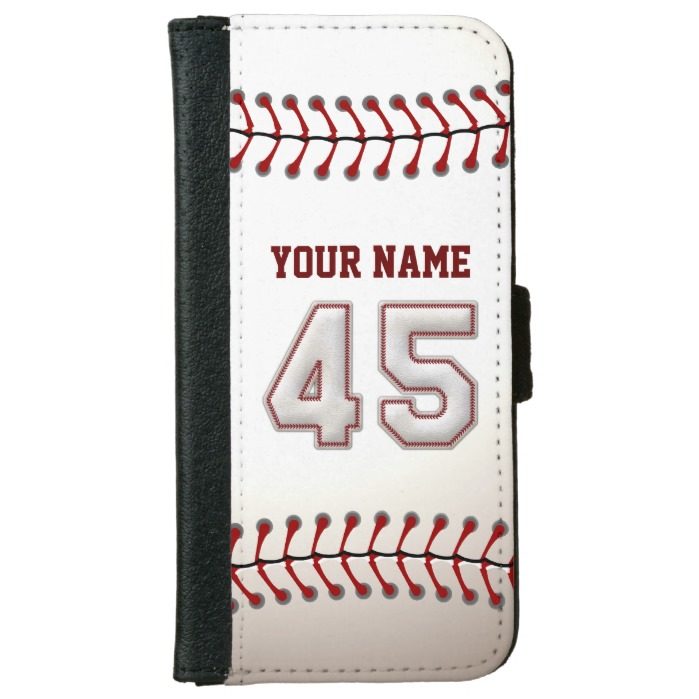 Baseball with Customizable Name Number 45 iPhone 6/6s Wallet Case