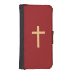 Basic Christian Cross Golden Ratio Yellow Red iPhone SE/5/5s Wallet