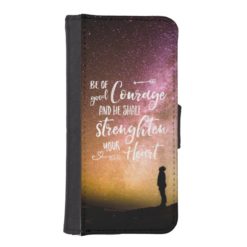Be of Good Courage night sky - Psalm 31:24 iPhone SE/5/5s Wallet Case