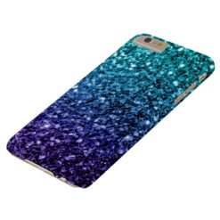 Beautiful Aqua blue Ombre glitter sparkles Barely There iPhone 6 Plus Case