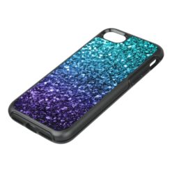 Beautiful Aqua blue Ombre glitter sparkles OtterBox Symmetry iPhone 7 Case