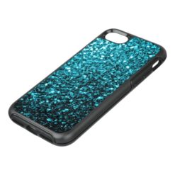 Beautiful Aqua blue glitter sparkles OtterBox Symmetry iPhone 7 Case