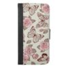 Beautiful Design with Roses and Butterflies iPhone 6/6s Plus Wallet Case