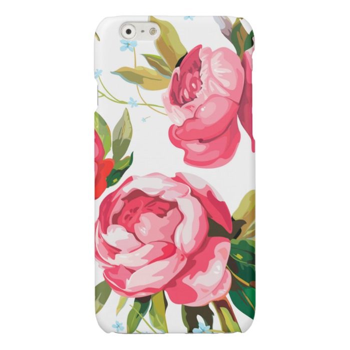 Beautiful Floral Bouquet Pink Flowers Patterns Glossy iPhone 6 Case