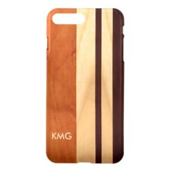 Beautiful Monogrammed Wood Stripes Pattern iPhone 7 Plus Case