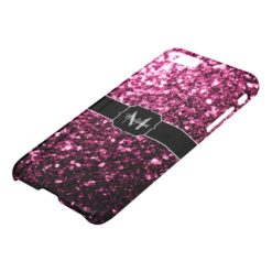 Beautiful Pink glitter sparkles Monogram iPhone 7 Case