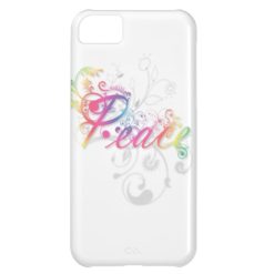 Beautiful cool Peace word colourful swirls Case For iPhone 5C