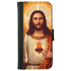 Beautiful religious Sacred Heart of Jesus image Wallet Phone Case For iPhone 6/6s