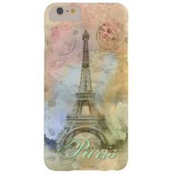 Beautiful trendy girly vintage Eiffel Tower France Barely There iPhone 6 Plus Case