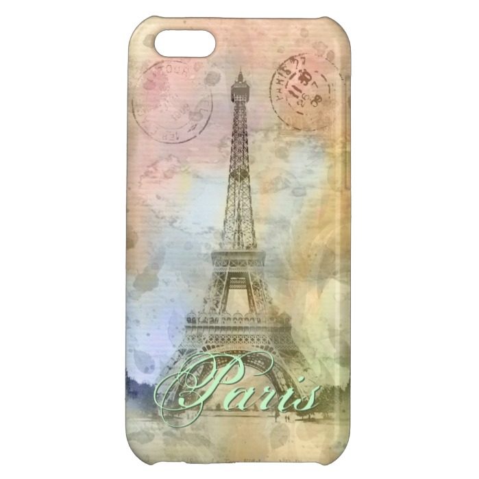 Beautiful trendy girly vintage Eiffel Tower France Case For iPhone 5C