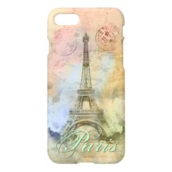 Beautiful trendy girly vintage Eiffel Tower France iPhone 7 Case