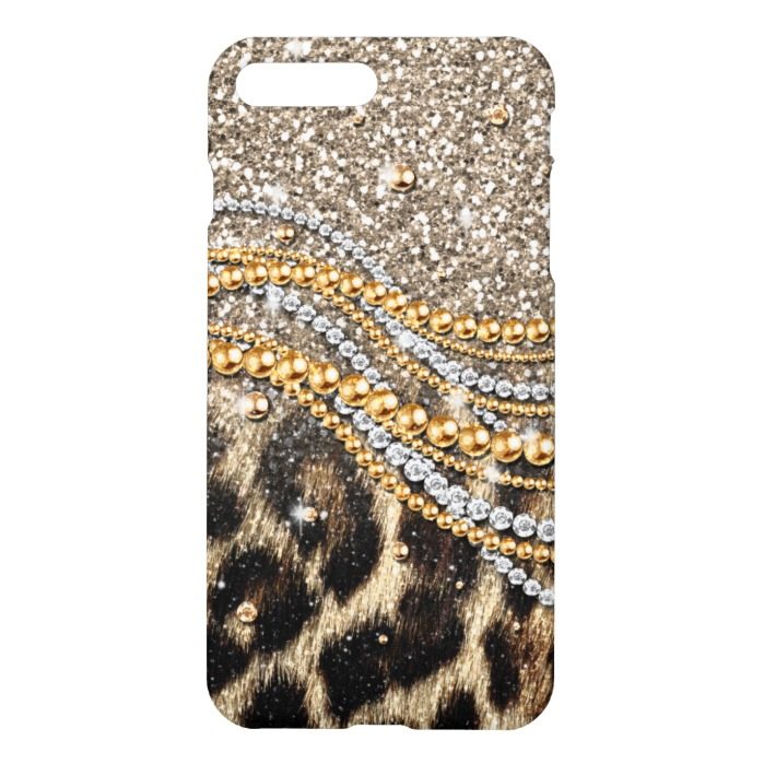 Beautiful trendy leopard faux animal iPhone 7 plus case
