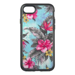 Beautiful tropical floral paint watercolors OtterBox symmetry iPhone 7 case