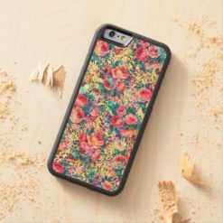 Beautiful vintage roses floral watercolors leopard Carved maple iPhone 6 bumper case