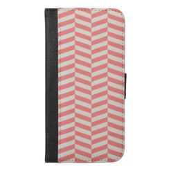 Beautiful warm pink beige zigzag geometric pattern iPhone 6/6s plus wallet case