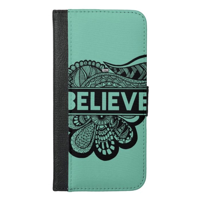 Believe Doodle phone wallet case