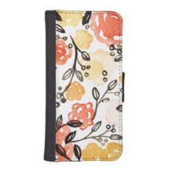 Berries and Florals Wallet Phone Case For iPhone SE/5/5s