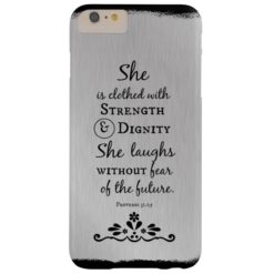 Bible Verse Women: Clothed in Strength and Dignity Barely There iPhone 6 Plus Case