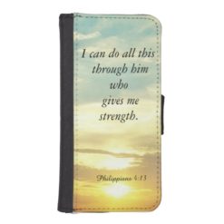 Bible quotes Philippians 4:13 wallet case