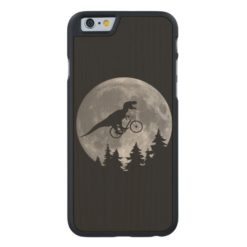 Biker t rex In Sky With Moon 80s Parody Carved Maple iPhone 6 Case
