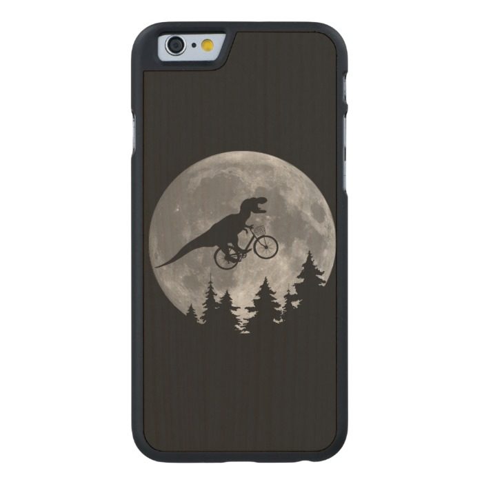 Biker t rex In Sky With Moon 80s Parody Carved Maple iPhone 6 Case