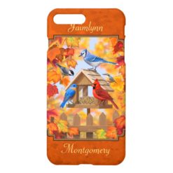 Bird Feeder Gathering Autumn Orange iPhone 7 Plus Case