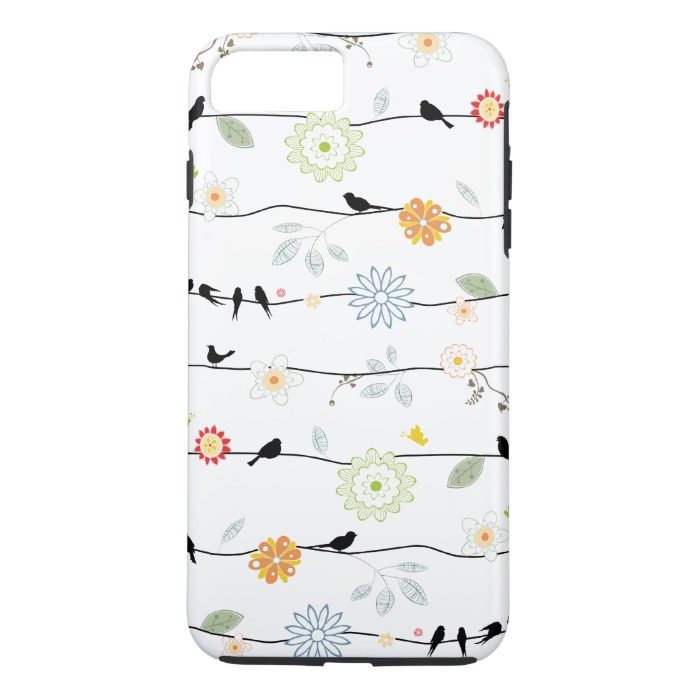 Birds on Vines with Flowers iPhone 7 Plus Case